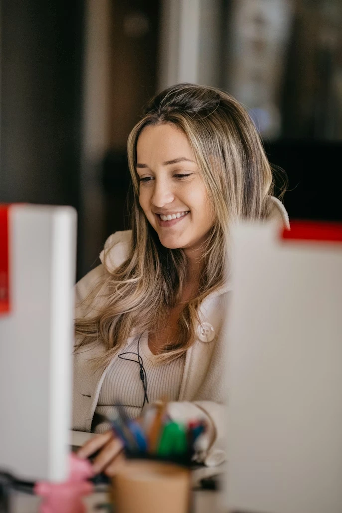Recruiter at desk
